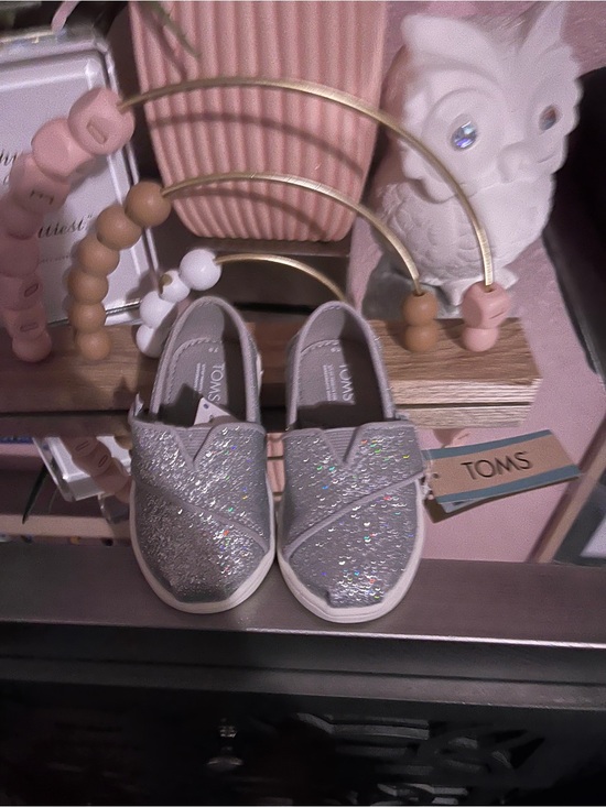 Toms Other - Toms Kids Glitter Slip-On Sneakers in Silver